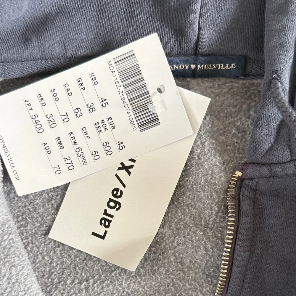 Brandy Melville Navy Blue Hoodie - Picture 2 of 2